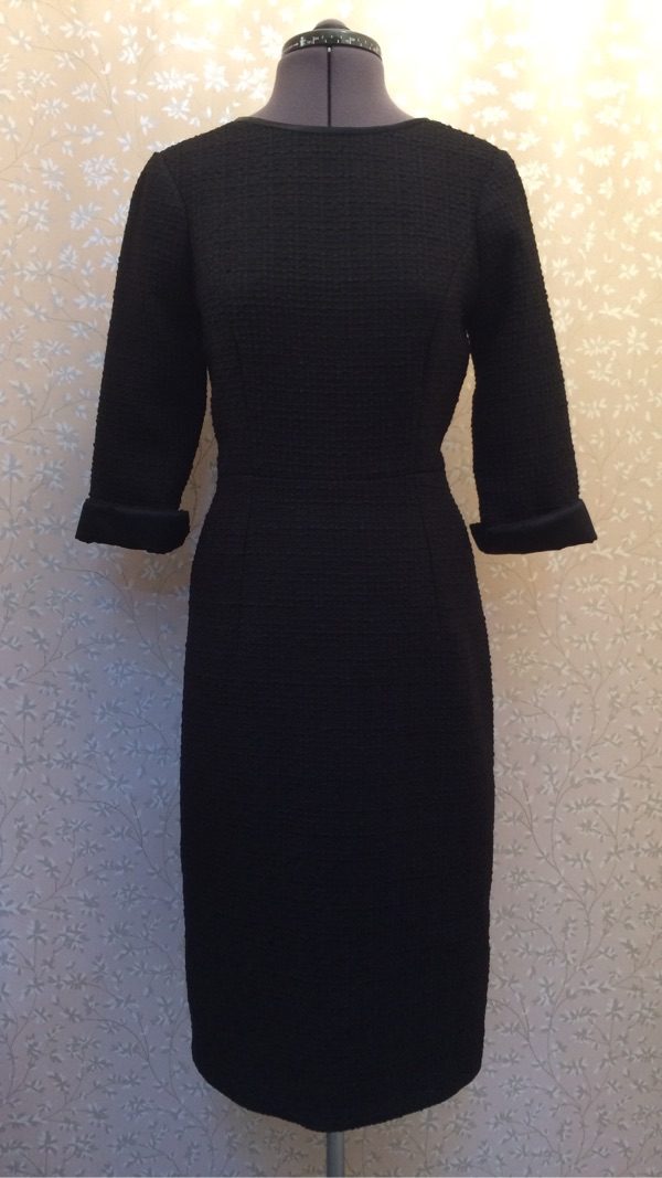 Black bouclé wool dress